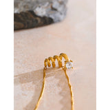 Delia Spiral Pendant Necklace – Dainty Zirconia Jewelry | Huna Jewelry