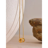 Giuliana "Heureuse" Pendant Necklace – Engraved & Zircon Bead Design | Huna Jewelry