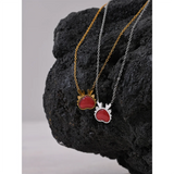 Zinnia Red Dragon Heart Pendant Necklace – Bold & Unique Jewelry | Huna Jewelry
