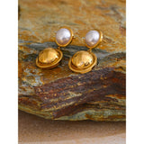 Gretchen Pearl Drop Earrings – Classic Round Elegant Jewelry | Huna Jewelry
