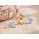 Nadia Butterfly Pearl Stud Earrings – Hypoallergenic & Elegant | Huna Jewelry