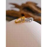 Celestia Round Link Ring – Elegant Cubic Zirconia Jewelry | Huna Jewelry