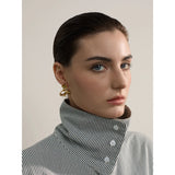 Vera Wave Stud Earrings – Textured Irregular Geometric Elegance | Huna Jewelry