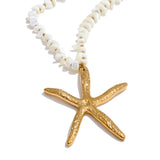 Aine Large Sea Star Pendant Necklace – Natural Shell Beads Jewelry | Huna Jewelry