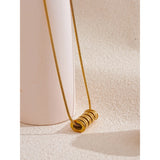 Yvaine Swirl Tube Pendant Necklace – 18K Gold, Water Resistant | Huna Jewelry