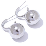 Kelanni Round Ball Earrings – Sleek Huggie, Water Resistant & Trendy | Huna Jewelry