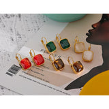 Harlow Opaline Charm Hook Earrings – Vintage Elegance with a Modern Twist | Huna Jewelry