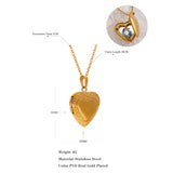 Heart Locket Charm Necklace – Waterproof Photo Pendant Gift | Huna Jewelry