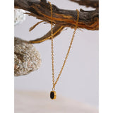Emery Crystal Pendant Necklace – Small Rectangle Design Water Resistant | Huna Jewelry