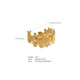 Wesley Floral Cuff Bracelet – Wide Statement Bangle for Women | Huna Jewelry