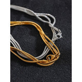 Alexandra Long Layered Chain Necklace – Sleek & Stylish Piece | Huna Jewelry