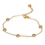 Wilma CZ Round Charm Bracelet – Dainty Sparkling Jewelry | Huna Jewelry