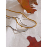 Luella Natural Shell Curved Bar Necklace – Modern & Waterproof Jewelry | Huna Jewelry