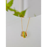 Grace Colored Circle Pendant Necklace – Stylish Removable Jewelry | Huna Jewelry