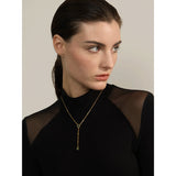 Aurora Y Chain Necklace – Green Cubic Zirconia Charms, Waterproof & Chic | Huna Jewelry