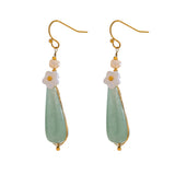 Hannah Lumi Stone Drop Earrings – Elegant Vintage-Inspired Jewelry | Huna Jewelry