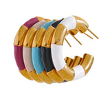 Lucille C Hoop Earrings – Colorful & Rust-Proof Statement Jewelry | Huna Jewelry