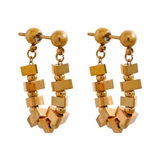Cecily Triangle Bead Hoop Earrings – Trendy & Stylish Jewelry | Huna Jewelry