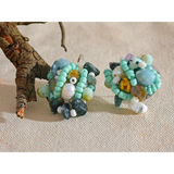 Solara Boho Stud Earrings – Handmade Pearl & Crystal Beaded Charm | Huna Jewelry