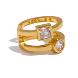 Hattie Zirca Clip Cuff Earrings – Elegant Non-Pierced Zircon Jewelry | Huna Jewelry