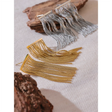 Catiana Tassel Chain Dangle Earrings – Elegant & Waterproof | Huna Jewelry