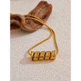 Yvaine Swirl Tube Pendant Necklace – 18K Gold, Water Resistant | Huna Jewelry