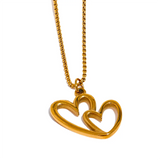 Viviana Entwined Hearts – Hollow Heart Earrings & Necklace Set | Huna Jewelry