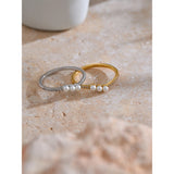 Gabriella Pearl Ring – Delicate Thin Band & Timeless Design | Huna Jewelry