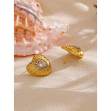 Samara Sparkling Heart Stud Earrings – Vintage & Tarnish-Resistant | Huna Jewelry