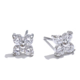 Gold-Plated Flower Stud Earrings – Cubic Zirconia Jewelry | Huna Jewelry