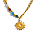 Clement Sun Pendant Necklace – Natural Stone & Trendy Chain | Huna Jewelry