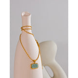 Cressida Natural Stone Pendant Necklace – Elegant & Stylish Jewelry | Huna Jewelry