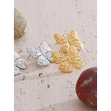 Ivy Butterfly Stud Earrings – Textured & Waterproof Design | Huna Jewelry