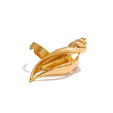 Inara Conch Open Cuff Ring – 18K Gold Plated Statement Jewelry | Huna Jewelry