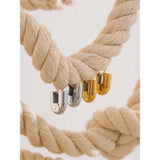 Laurel U-Shape Hoop Earrings – Polished & Stylish Hollow Design | Huna Jewelry