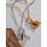 Anita Red Chili Heart Cool Necklace – Trendy Charm Pendant Jewelry | Huna Jewelry