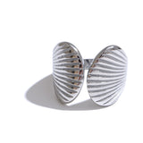 Gwen Shell Cuff Ring – Stylish & Classic Statement Jewelry | Huna Jewelry