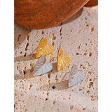 Maia Heart Leaf Stud Earrings – Minimalist & Hypoallergenic | Huna Jewelry