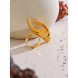 Inara Conch Open Cuff Ring – 18K Gold Plated Statement Jewelry | Huna Jewelry