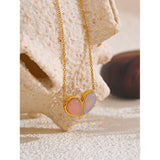 Lois Pink Natural Stone Heart Pendant Necklace – Elegant & Unique | Huna Jewelry
