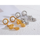 Vida Pearl Flower Earrings – Elegant Drop Dangle Statement Jewelry | Huna Jewelry