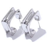 Desdemona Square Huggie Earrings – Modern Classic Style | Huna Jewelry