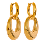 Double Hoop Dangling Earrings – Gold-Plated Statement Jewelry | Huna Jewelry