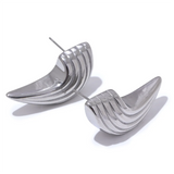 Flynn Striped Geometric Stud Earrings – Unique & Hypoallergenic | Huna Jewelry
