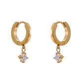 Brynn Cubic Zirconia Drop Hoop Earrings – Delicate & Chic | Huna Jewelry