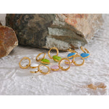 Juliana Colorful Drop Hoop Earrings – Trendy & Waterproof Jewelry | Huna Jewelry