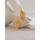 Judy Round Beaded Stud Earrings – Stylish & Rust-Proof Jewelry | Huna Jewelry