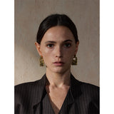 Jayla Rectangle Drop Earrings – Textured & Tarnish Resistant Style | Huna Jewelry