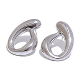 Aretes O Earrings – 18k Gold & Silver Oval Design | Huna Jewelry