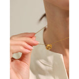 Annabeth Rose Pendant Necklace – Elegant 18K Gold Plated Jewelry | Huna Jewelry